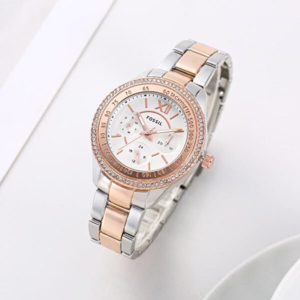 FOSSIL LADIES WATCH WHITE DIAL (DUAL TONE)