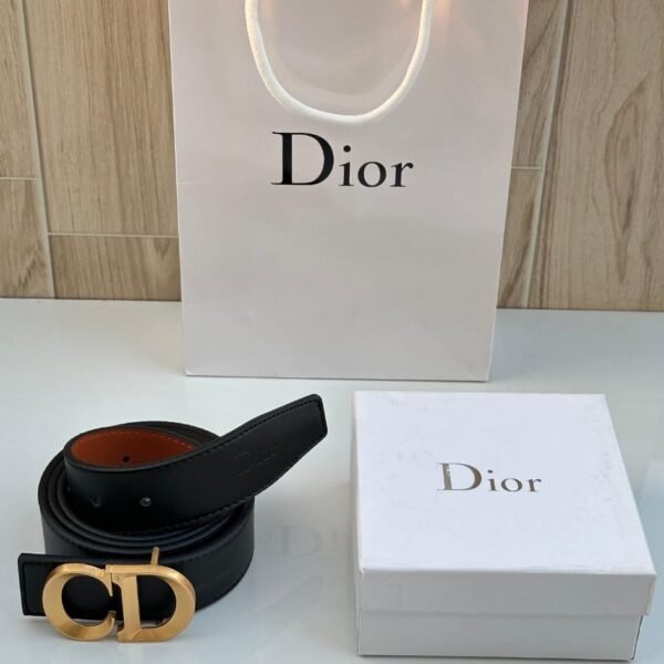 DIOR BLACK BELT GOLDEN BUCKLE