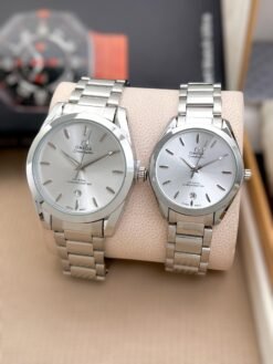 OMEGA COUPLE WATCH FULL SILVER