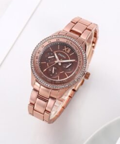 FOSSIL LADIES WATCH BROWN DIAL (ROSEGOLD)