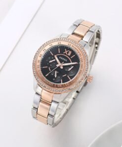 FOSSIL LADIES WATCH BLACK DIAL (DUAL TONE)