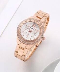 FOSSIL LADIES WATCH WHITE DIAL (ROSEGOLD)