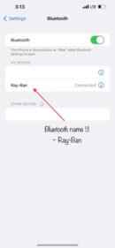RAYBAN SMART GOGGLE BLUETOOTH CONNECT