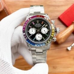 Rolex Daytona Diamond Rainbow Silver 
TOP PREMIUM QUALITY WATCH