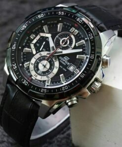 Edifice Black Leather Watch