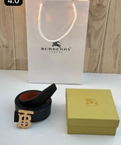 BURBERRY BELT FOR MEN (BLACK AND GOLD)