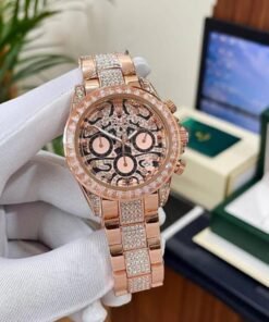 Rolex Daytona Diamond Tiger RoseGold Oyster Strap
